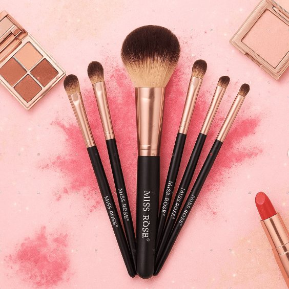 🔥 💄 Miss Rose Professional 6-Piece Marble Makeup Brush Set 🛡 30 Days Replacement Warranty