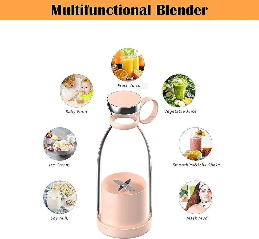 🍹 Portable Juicer Bottle – Personal Blender 350ml | USB Rechargeable | One-Button Use
