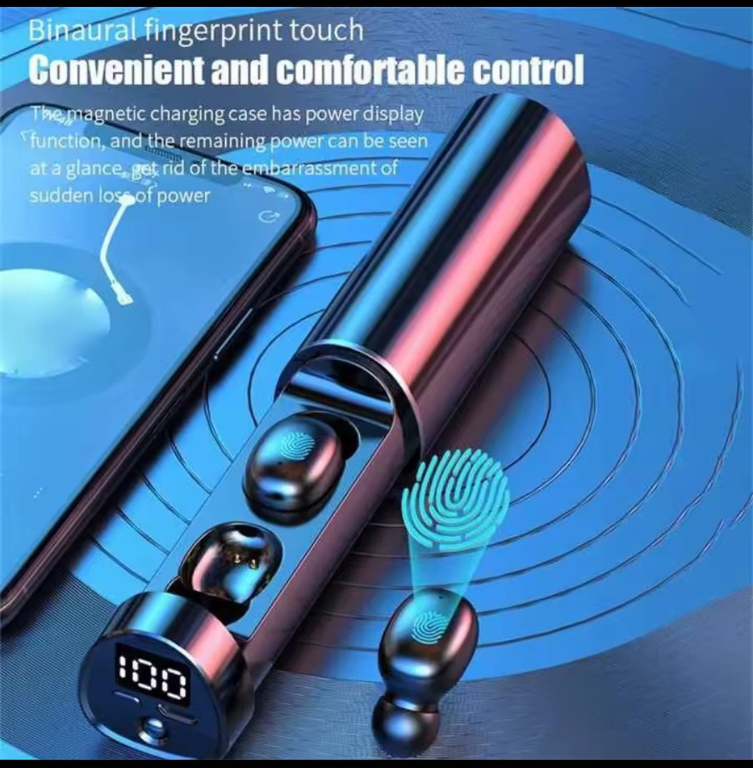 🎧✨ True Wireless Earbuds with Digital LED Display – Bluetooth TWS Headset | Deep Bass & Touch Control