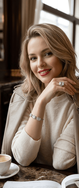 ✨ Square Crystal Link Adjustable Bracelet – Elegant Geometric Crystal Chain
30 Days Replacement Warranty 🔄