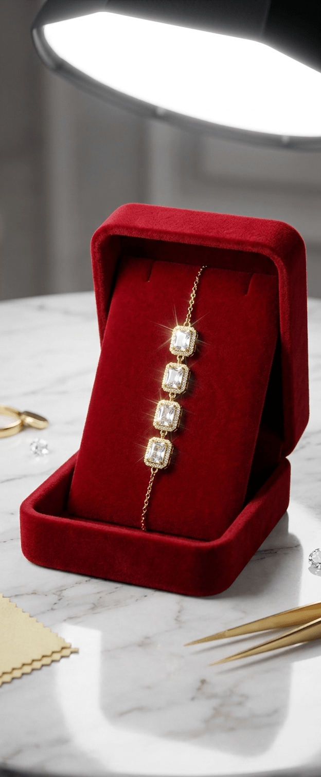 ✨ Square Crystal Link Adjustable Bracelet – Elegant Geometric Crystal Chain
30 Days Replacement Warranty 🔄